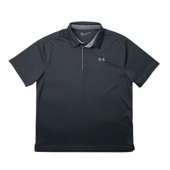Under Armour Polo Shirt Mens XL Black Loose Tech Moisture Wick Performance Golf - Picture 1 of 7